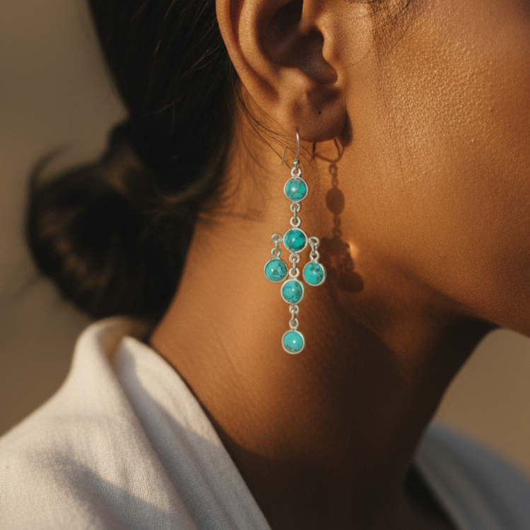 Turquoise Waterfall Earrings