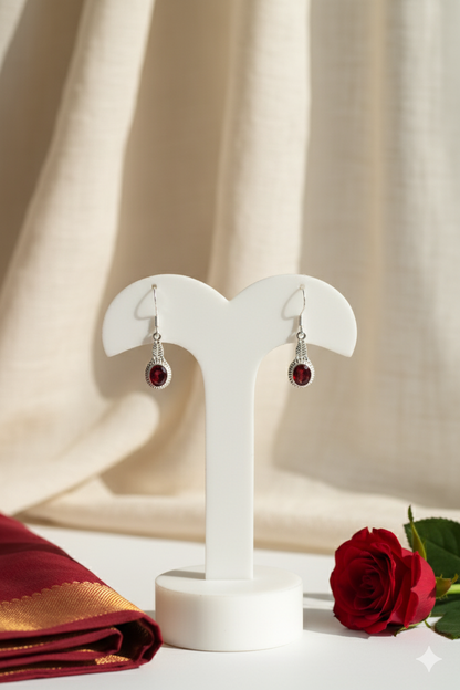 Crimson Quill Handcrafted Silver Drops