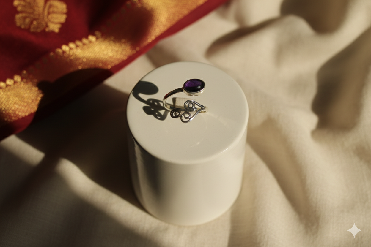 Amethyst Spiral Ring