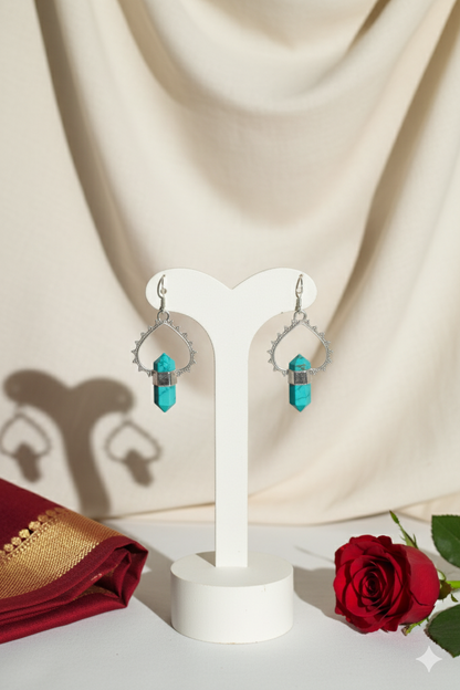 Turquoise Sunburst Statement Drops