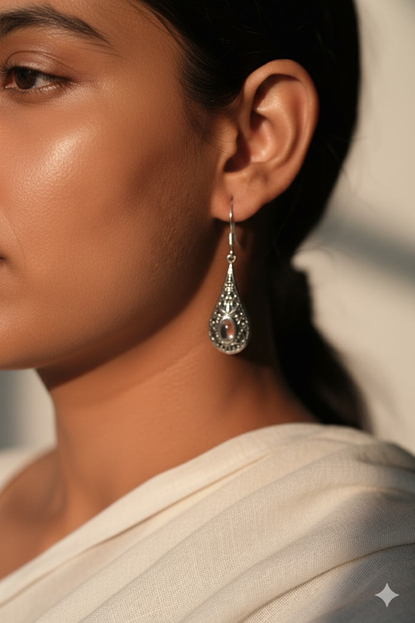 Quartz Teardrop Dangles