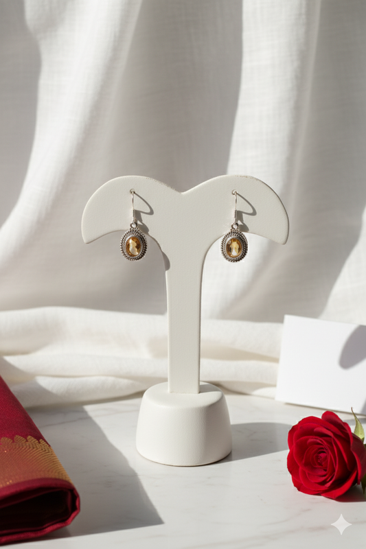 Golden Crown Artisan Citrine Earrings