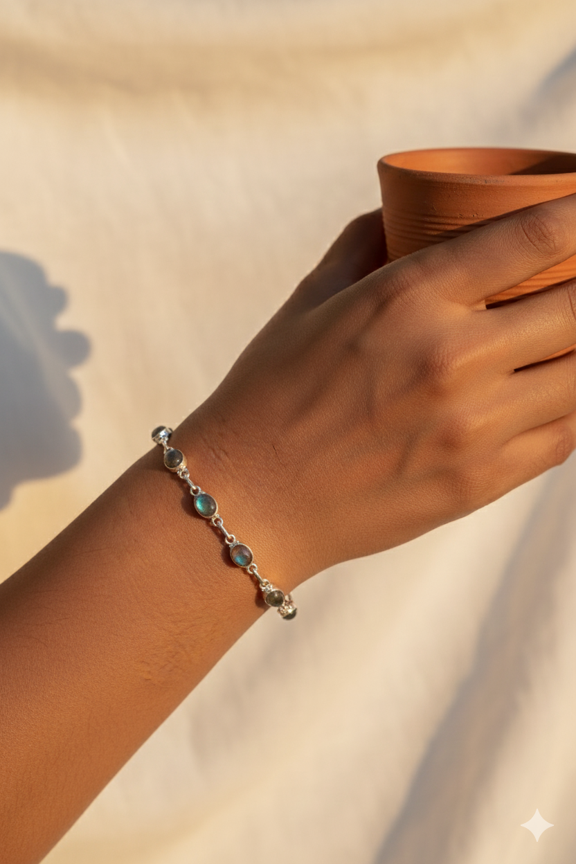 Mystical Labradorite Sterling Silver Bracelet