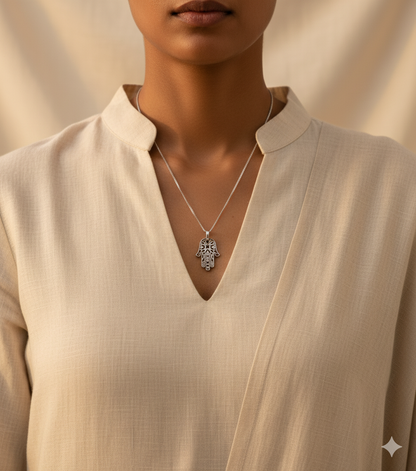 Artisanal Hamsa Neckpiece