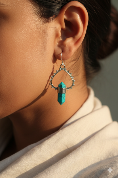 Turquoise Sunburst Statement Drops
