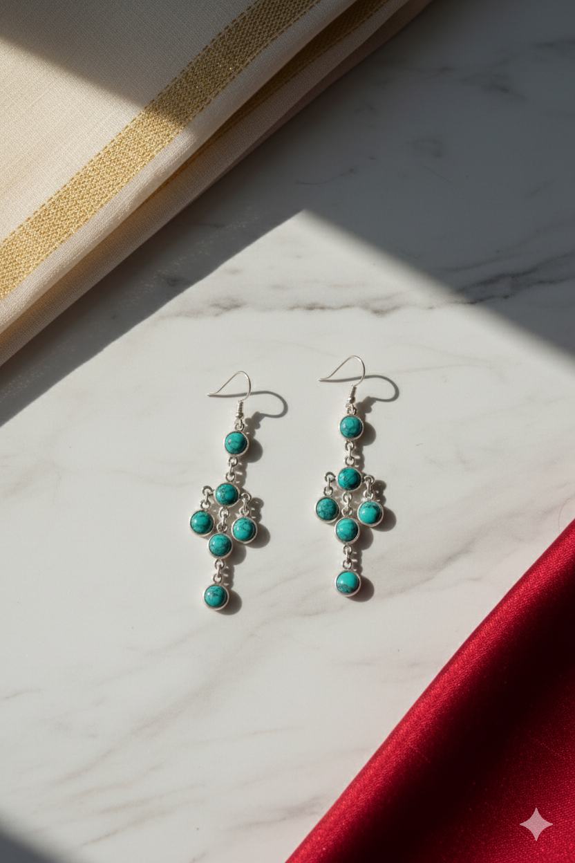 Turquoise Waterfall Earrings