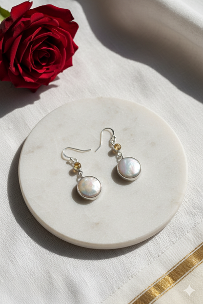 Classic Elegance Pearl Citrine Drop Set