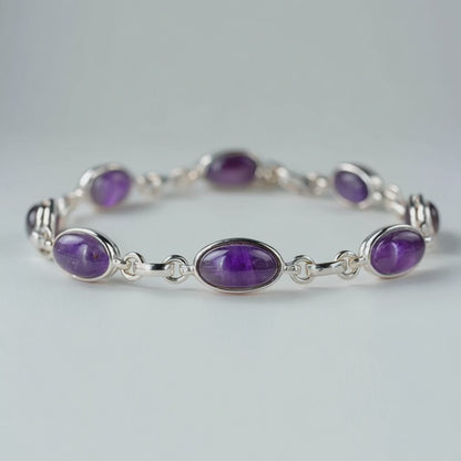 Lavender Moonlight Bracelet: Natural Amethyst Sterling Silver Bracelet